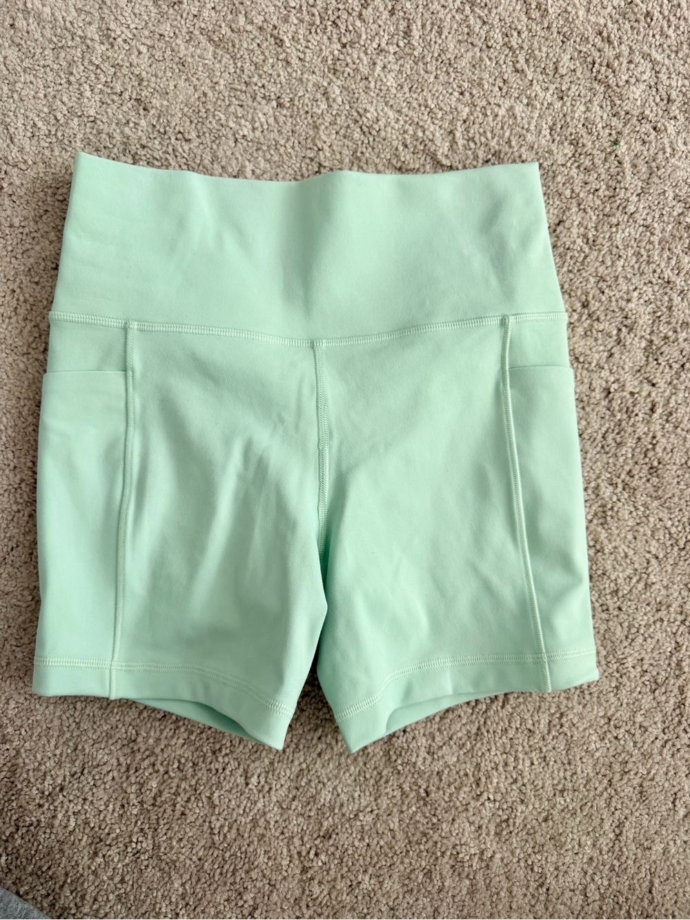 Athleta Mint Green High-Rise Bike Shorts